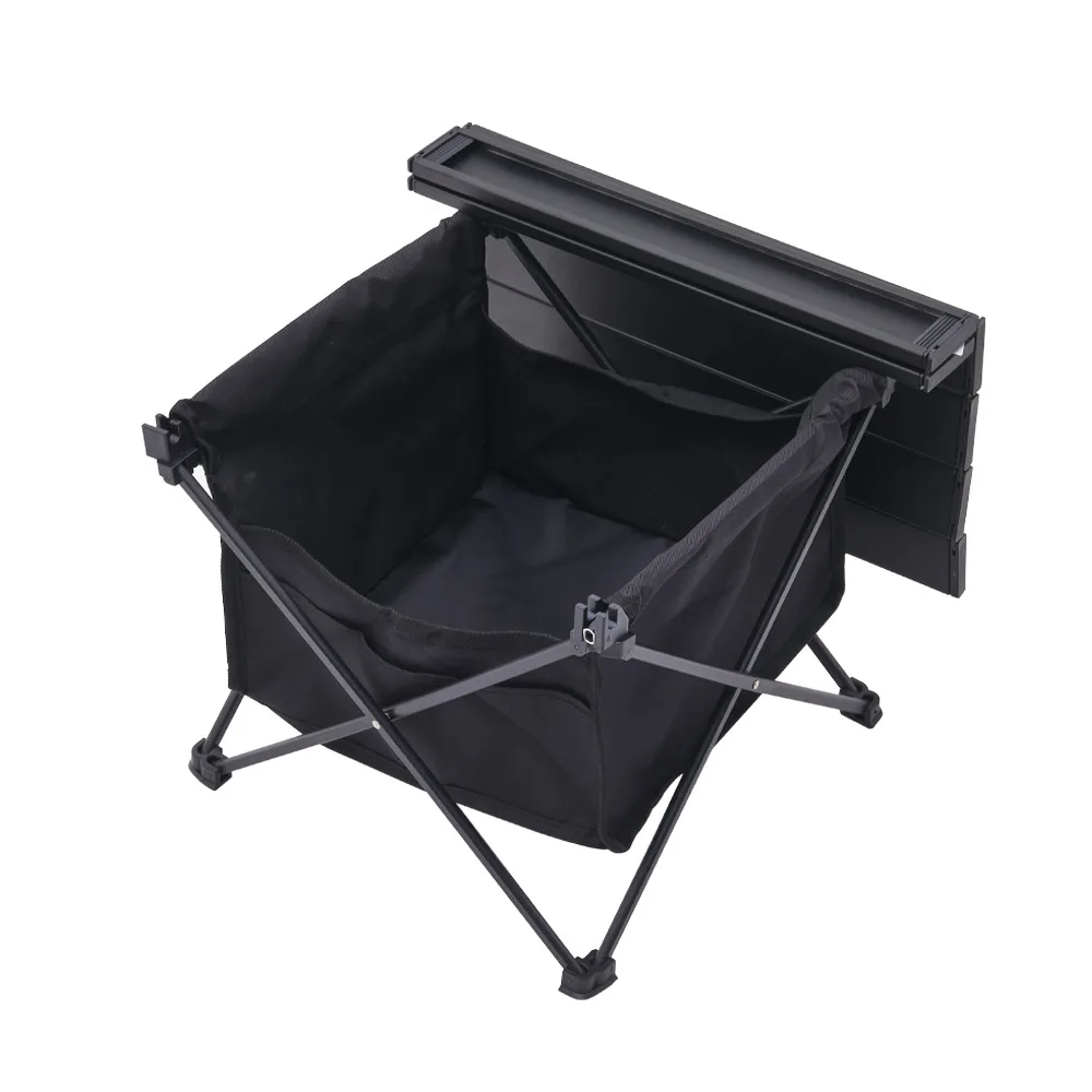 Portable outdoor folding camping table with storage basket aluminum picnic table barbecue table outdoor dining table stall table