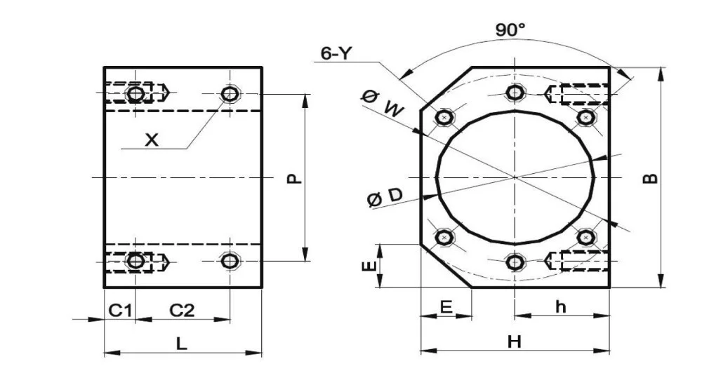 【DE】SFU1605 Ballscrew-L300mm/ 500mm/ 600mm /800mm/1050mm End machined & Ball nut & BK/BF12 End Support & Nut housing for CNC