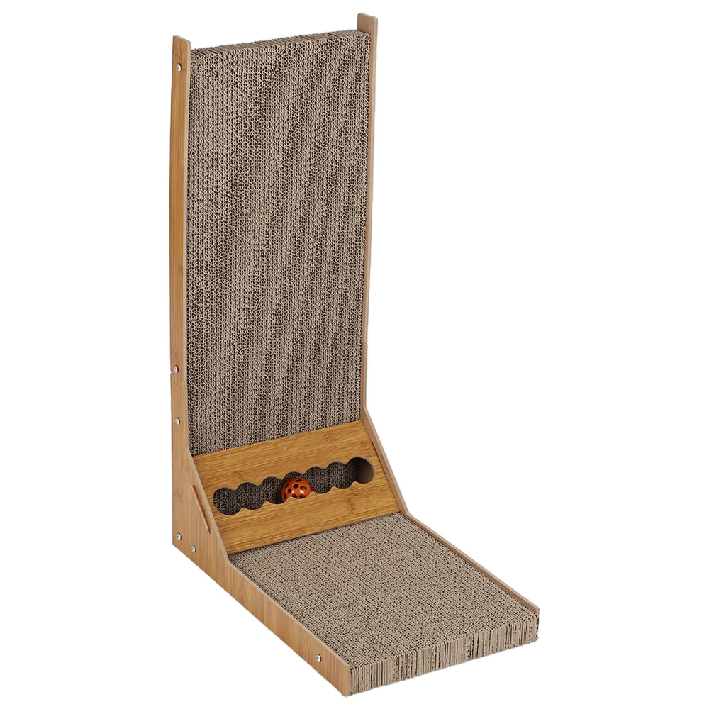 【Breeins】Corrugated L-shaped Cat Scratcher with Toys