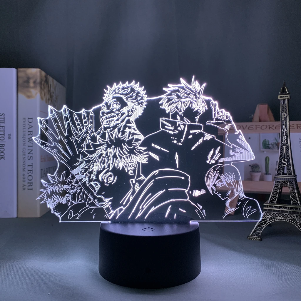 Anime Lamp Satoru Gojo Jujutsu Kaisen Led Night Light Yuji Itadori for Room Deco Birthday Gift Jujutsu Kaisen Lamp Yuji Itadori
