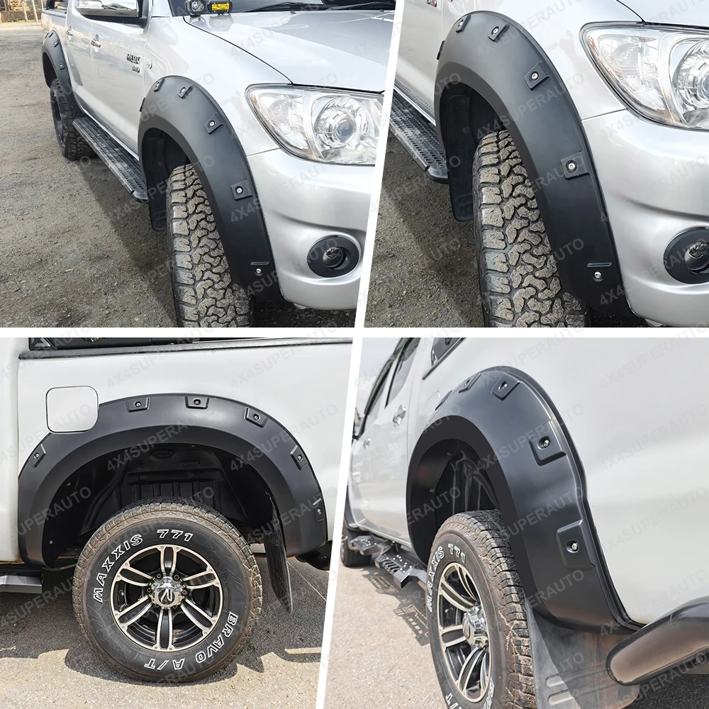 Pocket Style Fender Flares For Toyota Hilux Vigo SR SR5 2005-2014 30mm Widen Wheel Arch Extensions Offroad Car Accessories