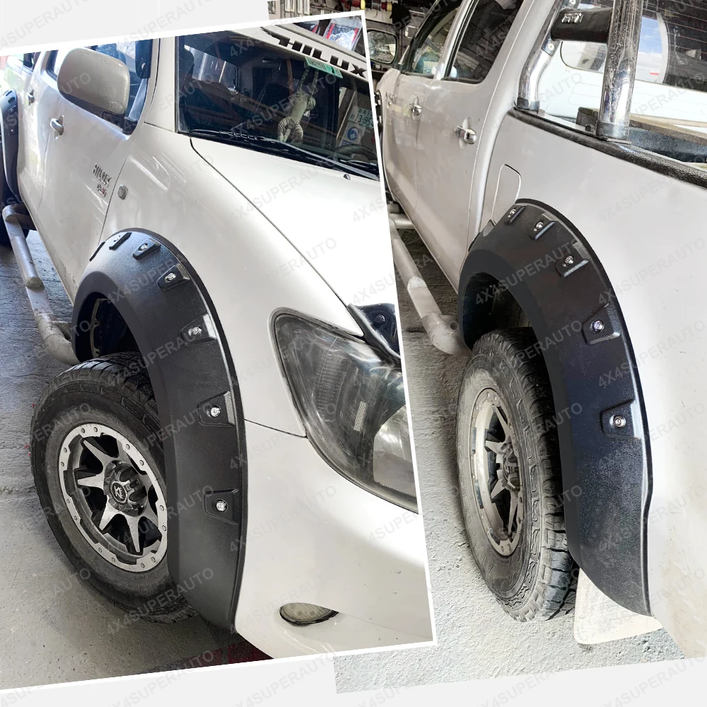 Pocket Style Fender Flares For Toyota Hilux Vigo SR SR5 2005-2014 30mm Widen Wheel Arch Extensions Offroad Car Accessories