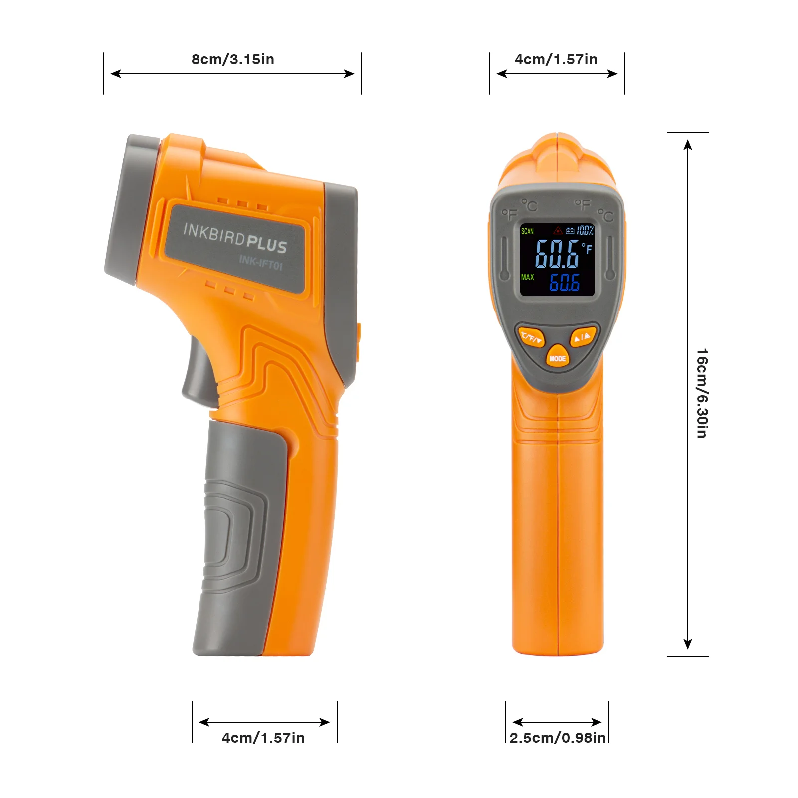 Inkbird Laser Infrared Thermometer INK-IFT01 Non-Contact Instant Read Digital Temperature for Industrial Detect Home Improvement
