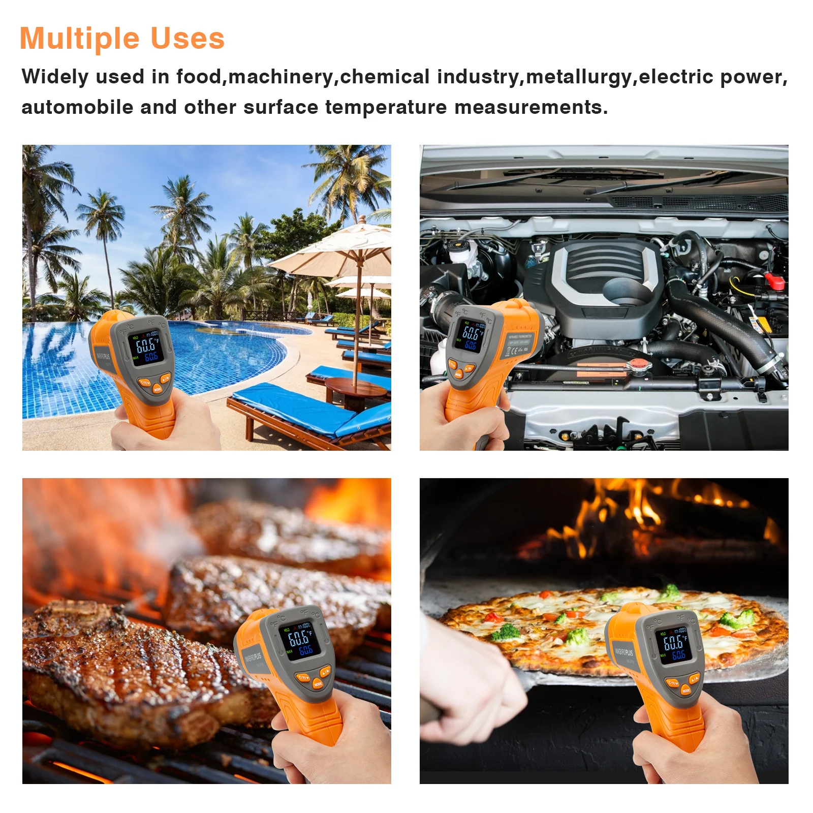 Inkbird Laser Infrared Thermometer INK-IFT01 Non-Contact Instant Read Digital Temperature for Industrial Detect Home Improvement