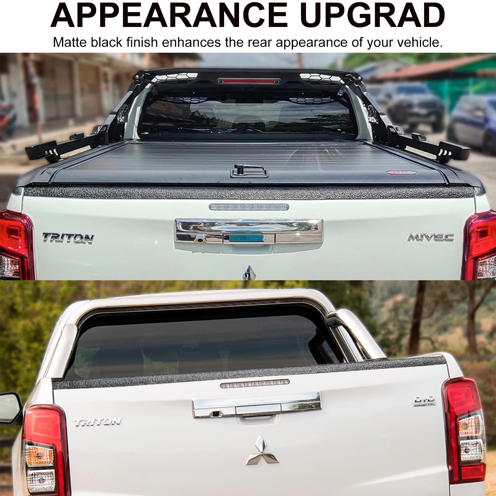 Tailgate Cover Trim Rear Gate Protector For Mitsubishi Triton L200 2019 2020 2021 2022 2023 Series 6 MR Auto Part Car Styling