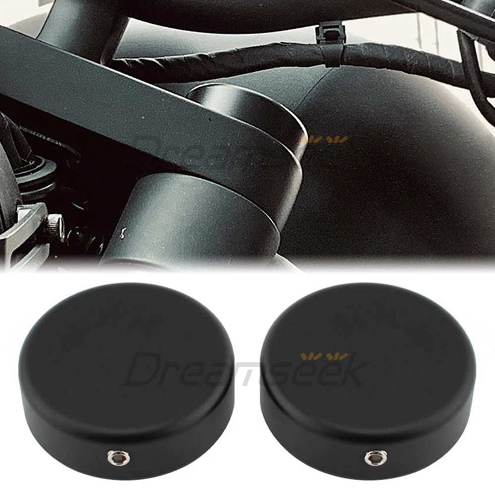 Motorcycle Upper Fork Cap For Honda Rebel CMX 250 300 500 2017 2018 2019 2020 2021 2022 2023 Front Top Stem Nut Covers Black Alu