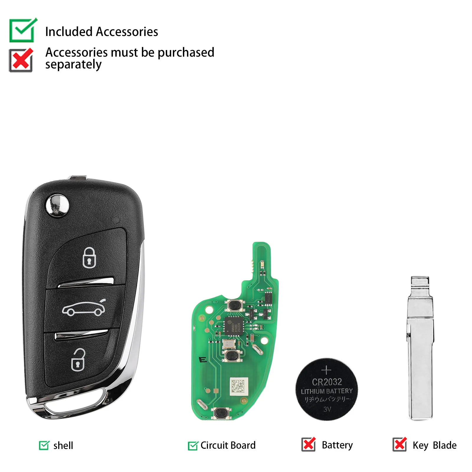 5Pieces Xhorse XEDS01EN DS Style Super Remote Work on All ID as the Super Chip