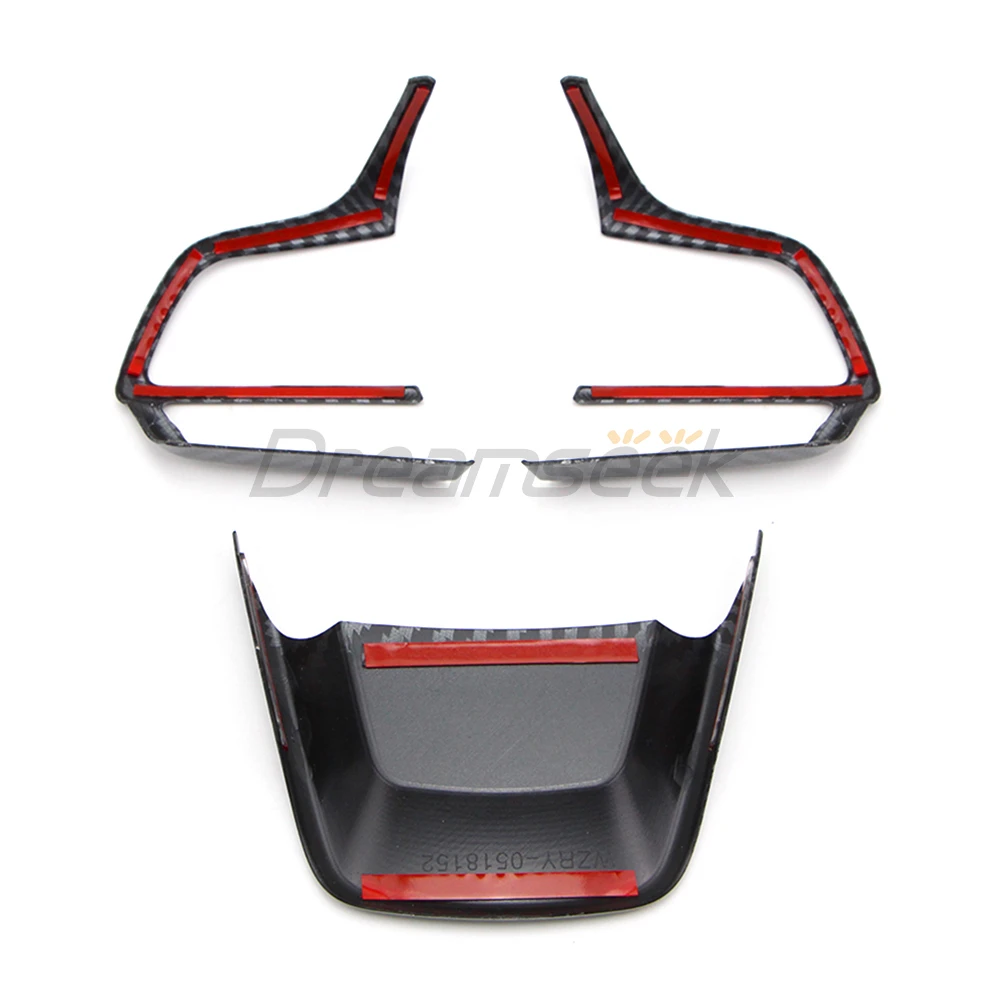 Car Interior Carbon Fiber Look For Toyota Highlander XU70 2020 2021 2022 2023 Steering Wheel Cover Trim Protective Sticker