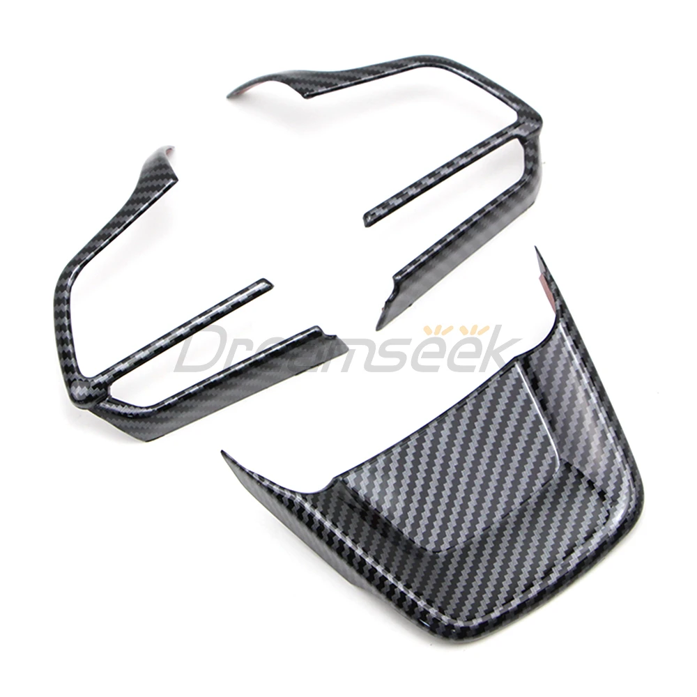 Car Interior Carbon Fiber Look For Toyota Highlander XU70 2020 2021 2022 2023 Steering Wheel Cover Trim Protective Sticker