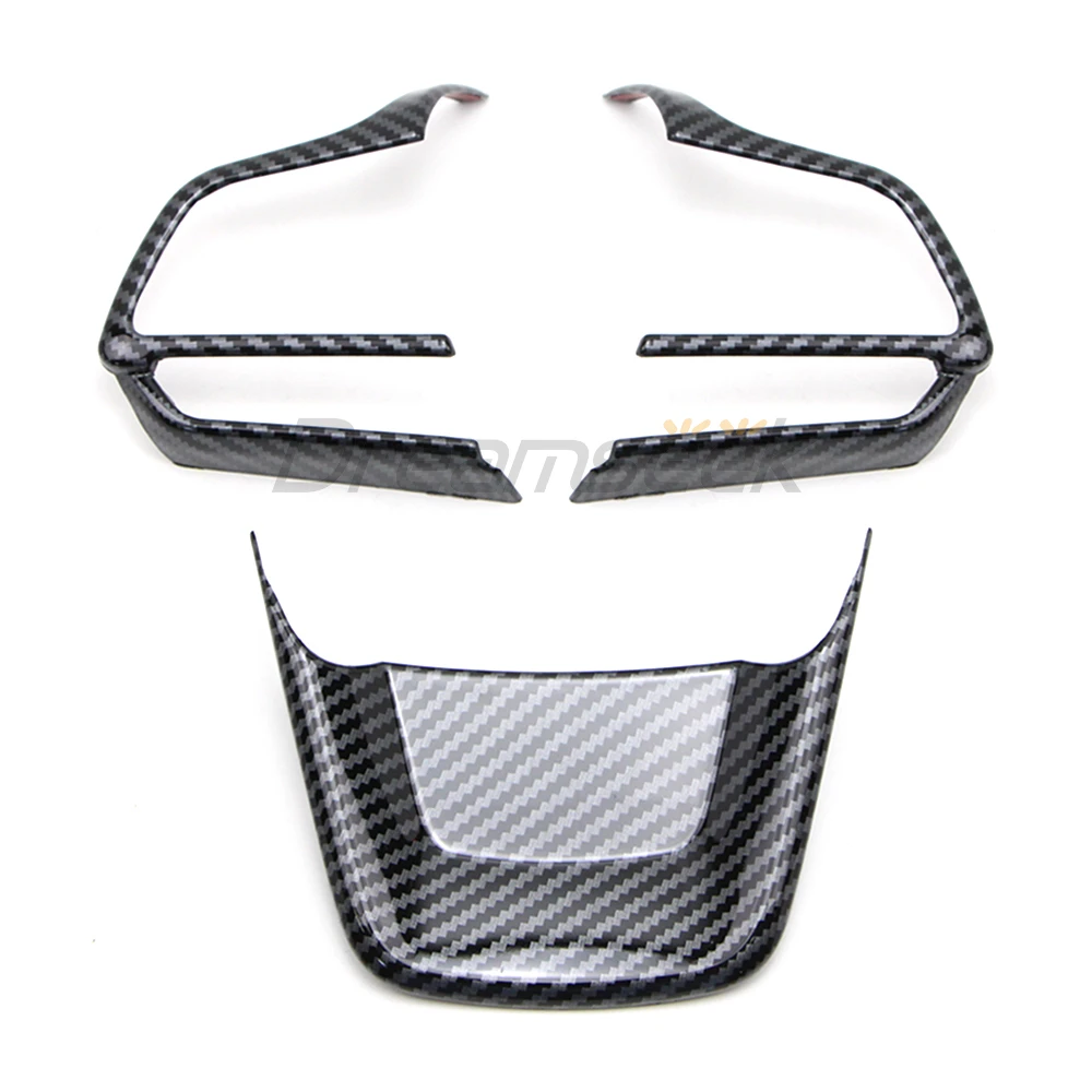 Car Interior Carbon Fiber Look For Toyota Highlander XU70 2020 2021 2022 2023 Steering Wheel Cover Trim Protective Sticker