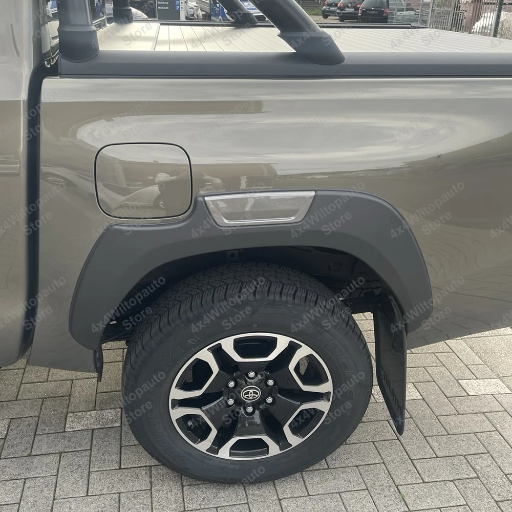 For Toyota Hilux N80 Fender Flares 2015-2024 Revo Rocco Rogue Wheel Arch Extensions OEM Style 12mm Wide ABS Matte Black