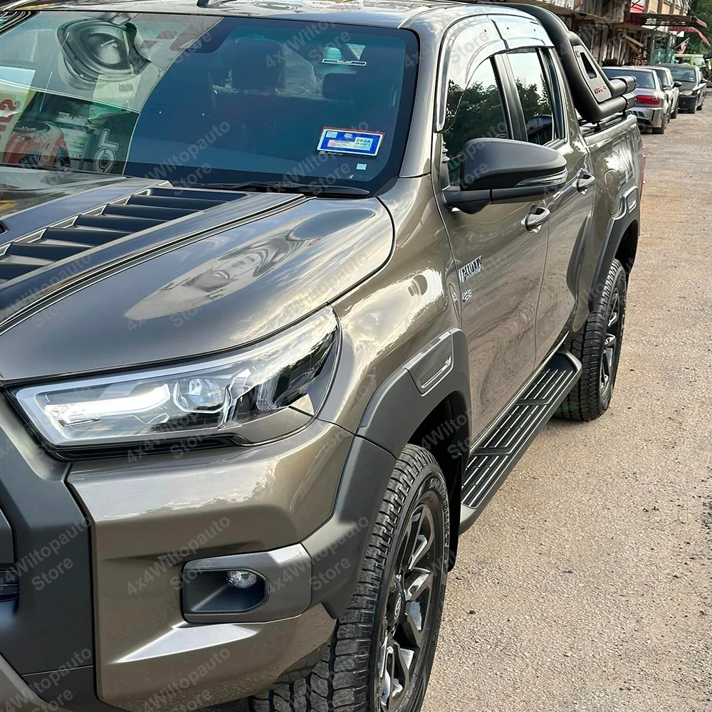 For Toyota Hilux N80 Fender Flares 2015-2024 Revo Rocco Rogue Wheel Arch Extensions OEM Style 12mm Wide ABS Matte Black