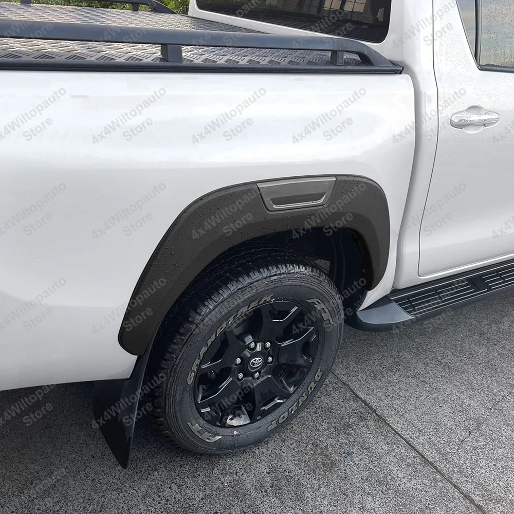 For Toyota Hilux N80 Fender Flares 2015-2024 Revo Rocco Rogue Wheel Arch Extensions OEM Style 12mm Wide ABS Matte Black