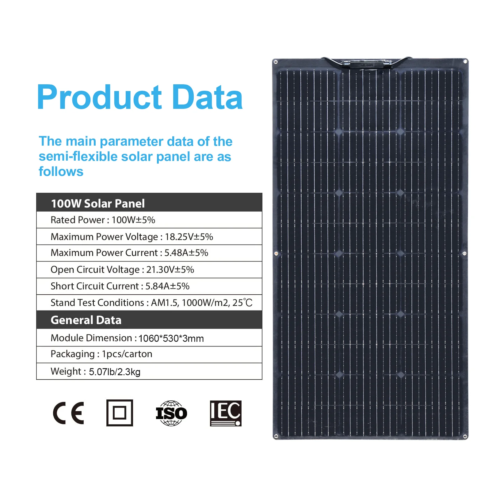 BOGUANG 200W Flexible Solar Panel 100W Waterproof Portable Solar Panels Charger 12V / 24V Solar Cell For Home/Car/Camping/Boat