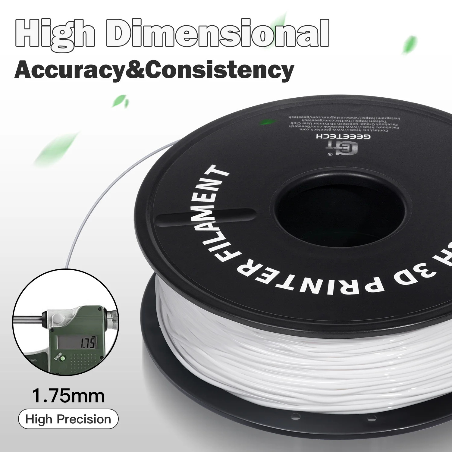 GEEETECH 3D Printer Flexible Filament TPU Material 1kg 2.2LBS/Spool 1.75mm Plastic Vacuum Packaging, Non-Toxic High Quality Safe
