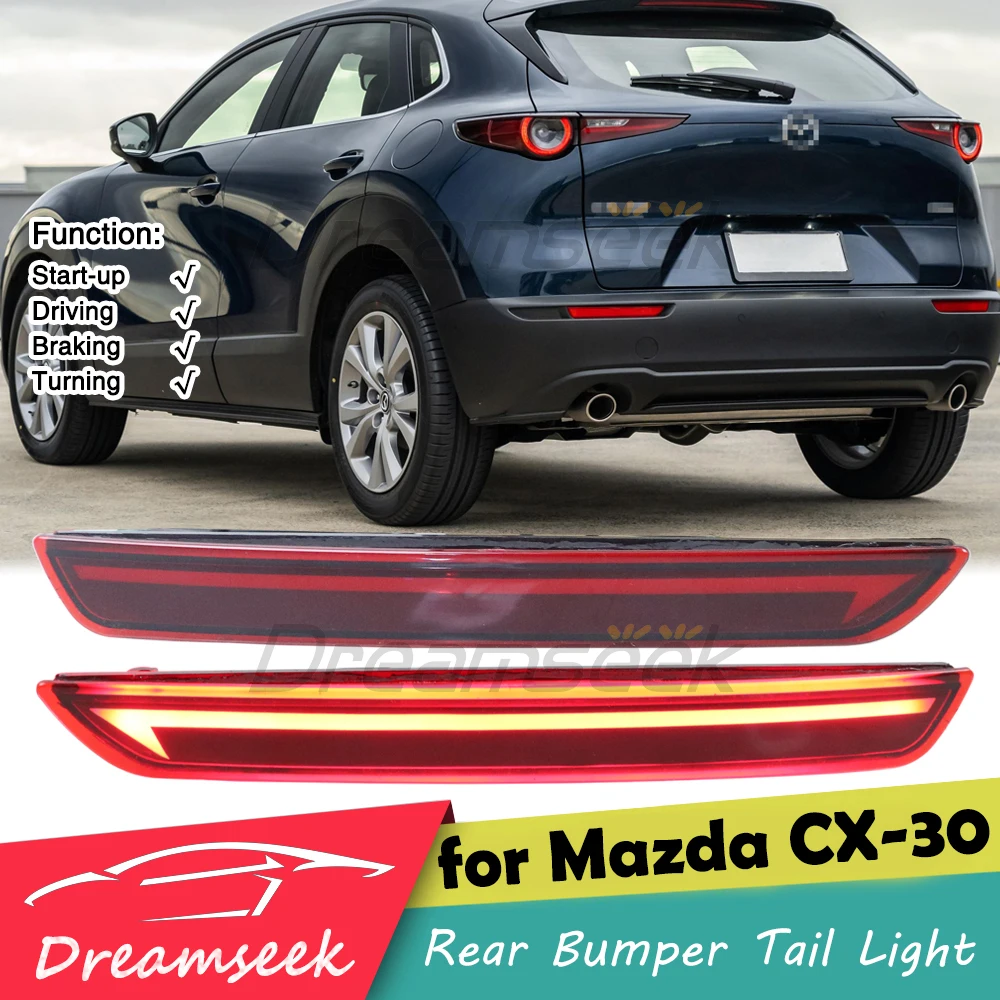 LED Rear Bumper Tail Light for Mazda CX-30 DM 2019 2020 2021 2022 2023 CX-50 2023 Reflector Brake Dynamic Turn Lamp Driving Red