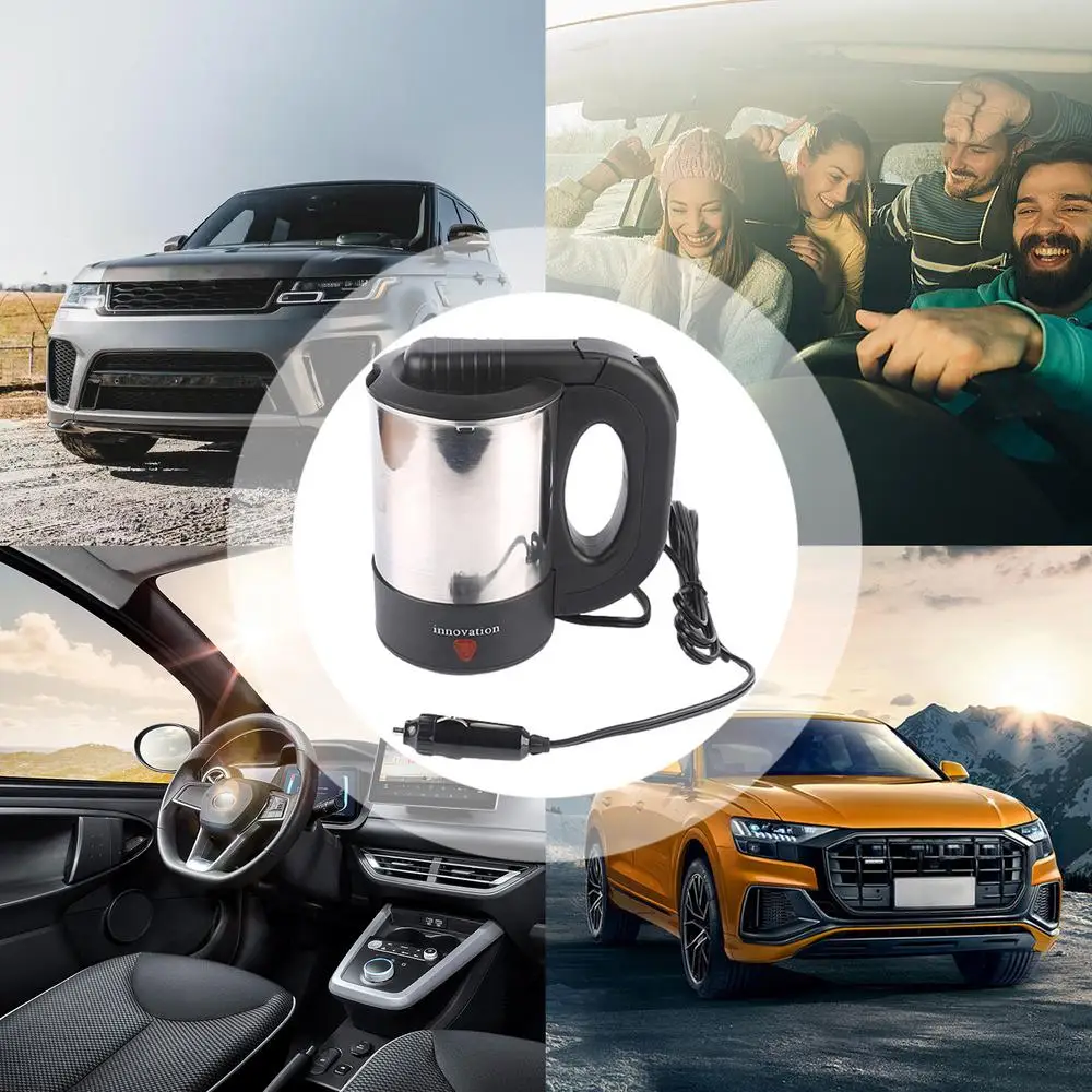 Car Kettle Truck Electric Water Heater Truck Stainless Steel Car Coffee Mug Heated Water Cup Pot Bottle 12V/24V For Travel