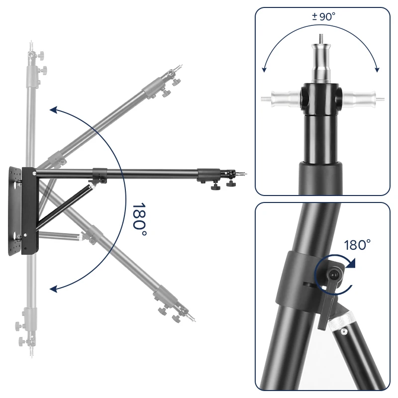 22" Ring Light Kit With Boom Arm Stand, 3200-6500k Dimmable Led Video Light,With Carrying Bag For Phone,Barber Shop,Beauty Room