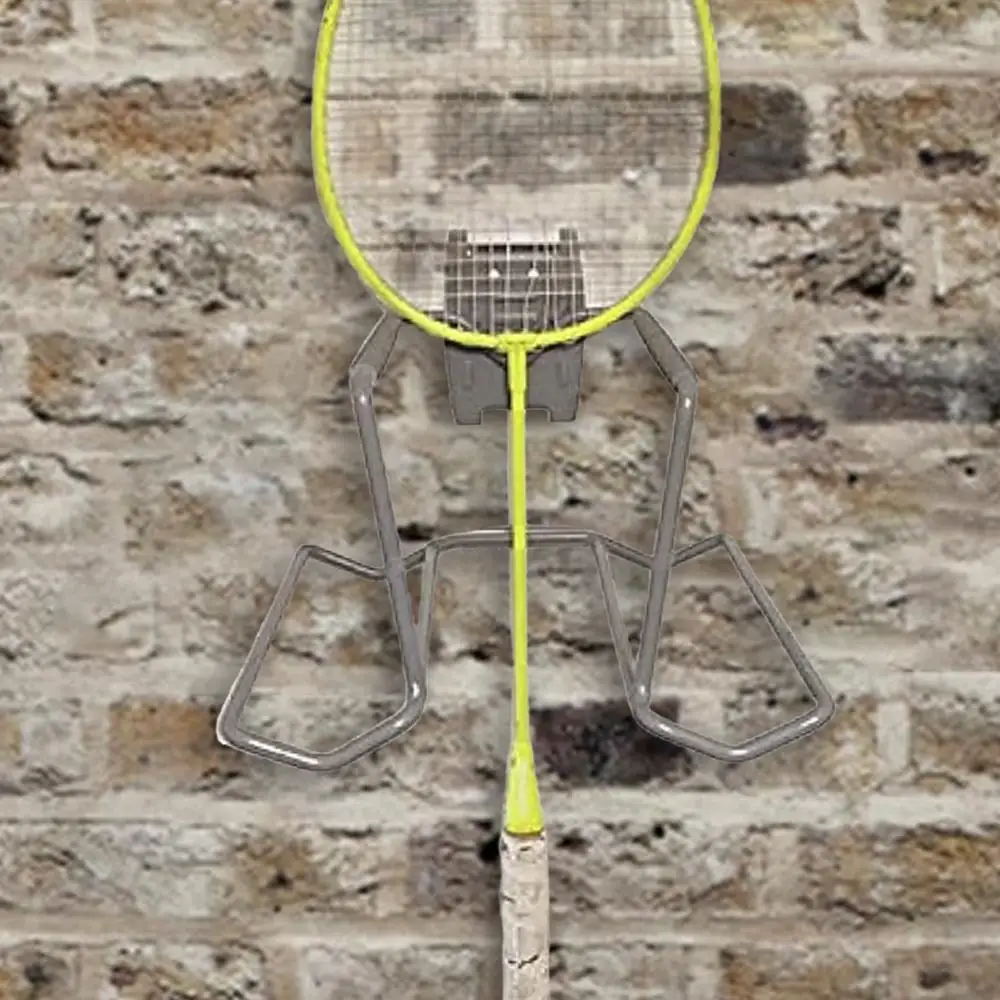 Tennis Racket Wall Mount Non-slip Metal Sports Equipment Organizer Holds 6 Balls and 4 Rackets Wall Mounted Garage Organizer for