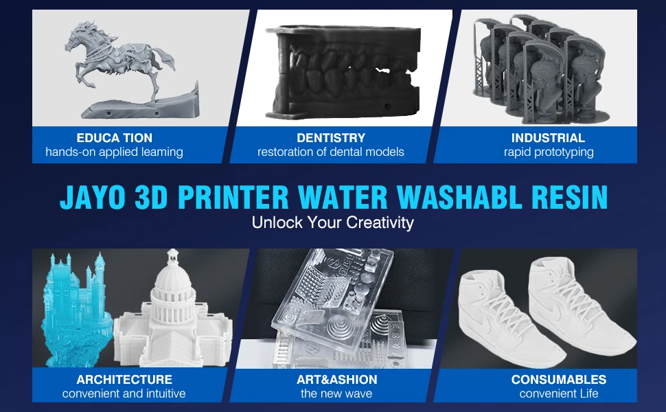 JAYO Water Wash  405nm UV Resin 10kg ABS Like 3D Printer Resin 405nm UV Standard Rapid Photopolymer Resin for LCD/DLP/SLA