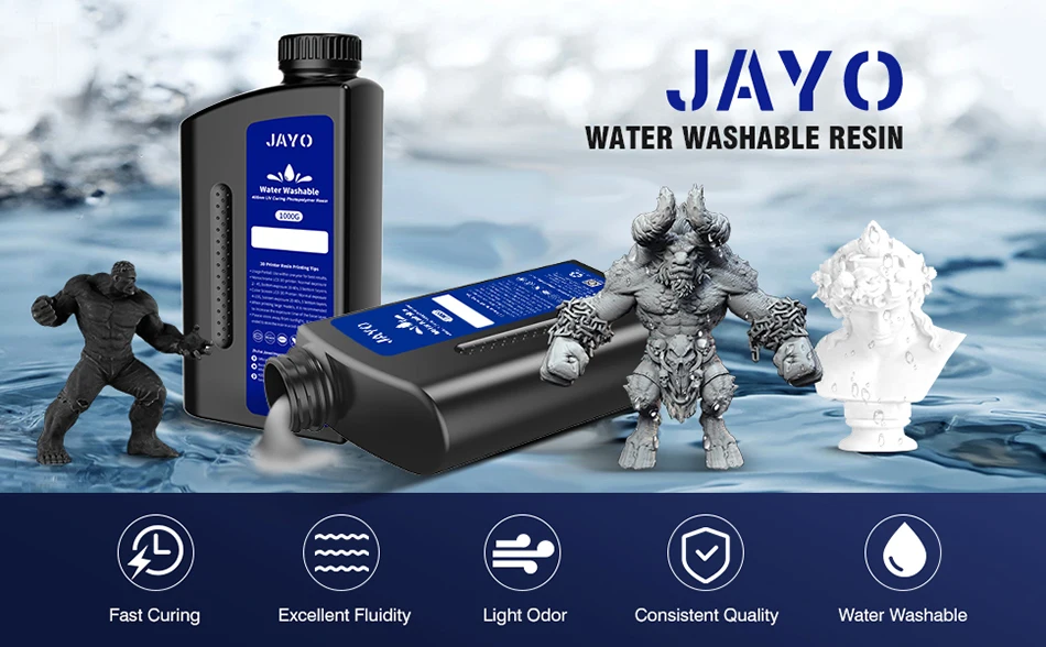 JAYO Water Wash  405nm UV Resin 10kg ABS Like 3D Printer Resin 405nm UV Standard Rapid Photopolymer Resin for LCD/DLP/SLA