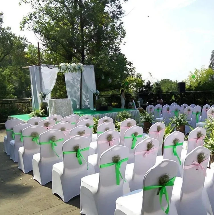Universal Wedding Chair Covers, Full Seat Slipcovers, Black, White, Strong Spandex, Restaurant, Cafe, 50-100Pcs