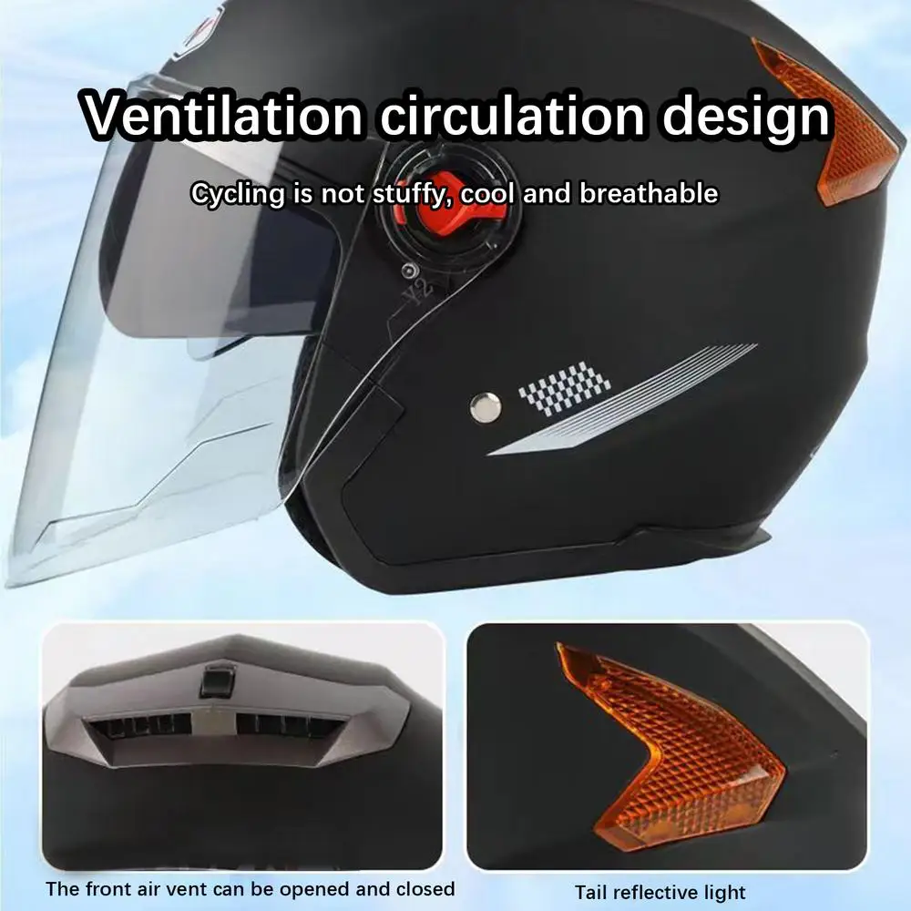 New Open Face Motorcycle Helmet Motorbike Helmets Seasons Safety Motor Bike Scooter With For Men Women Hot Sales