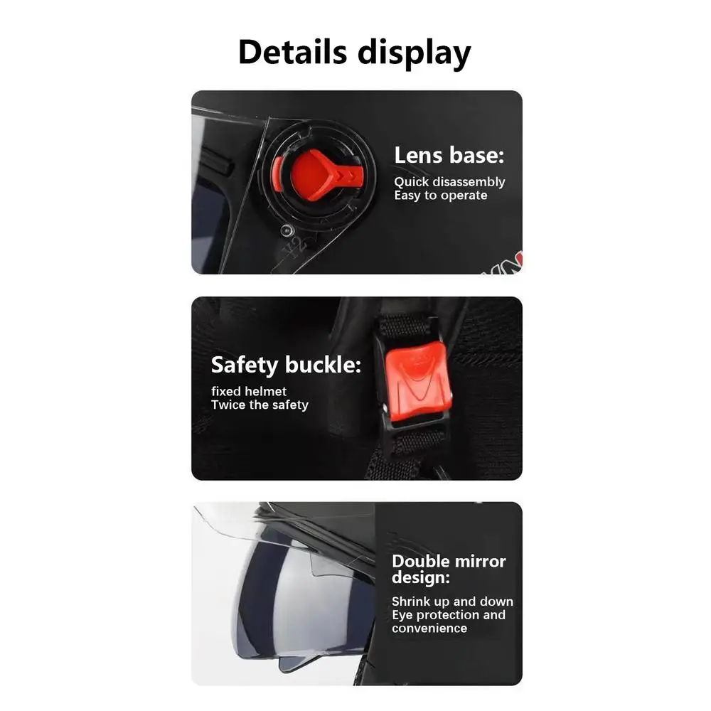 New Open Face Motorcycle Helmet Motorbike Helmets Seasons Safety Motor Bike Scooter With For Men Women Hot Sales