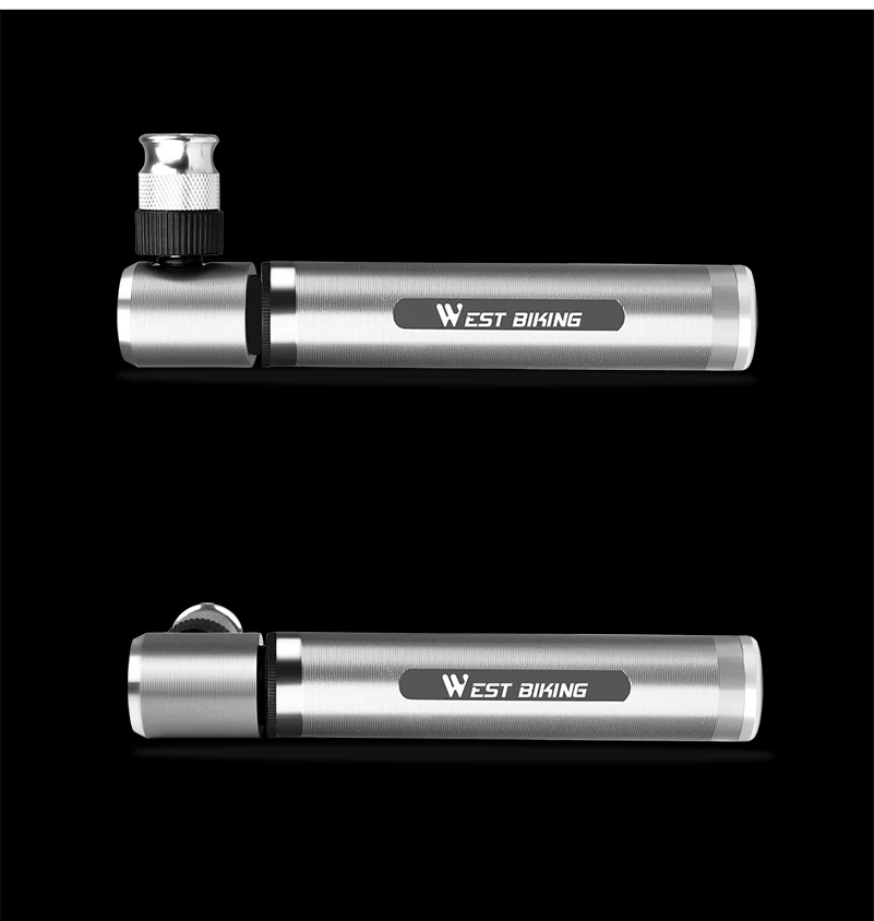 WEST BIKING Portable Mini Aluminium Alloy Bicycle Air Pump 160 PSI Tire Inflator Ultra Light MTB Accessories Road Bike Pump
