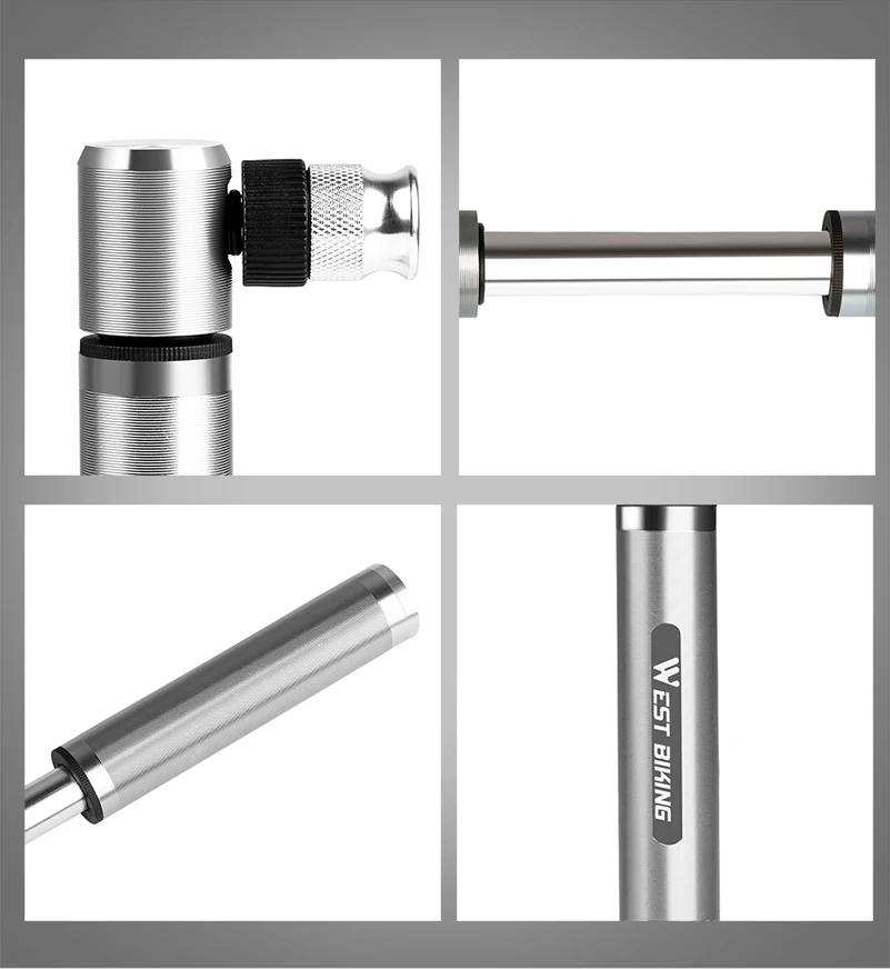 WEST BIKING Portable Mini Aluminium Alloy Bicycle Air Pump 160 PSI Tire Inflator Ultra Light MTB Accessories Road Bike Pump