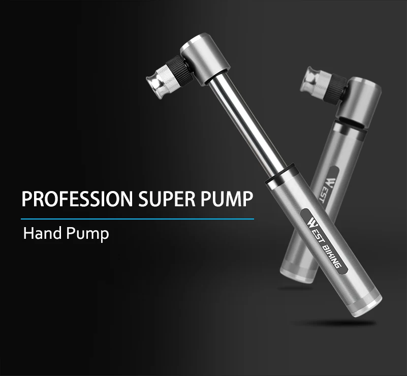 WEST BIKING Portable Mini Aluminium Alloy Bicycle Air Pump 160 PSI Tire Inflator Ultra Light MTB Accessories Road Bike Pump