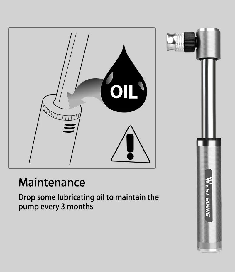 WEST BIKING Portable Mini Aluminium Alloy Bicycle Air Pump 160 PSI Tire Inflator Ultra Light MTB Accessories Road Bike Pump
