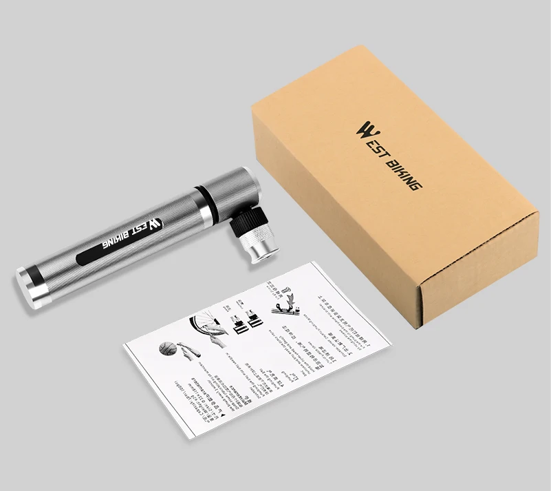 WEST BIKING Portable Mini Aluminium Alloy Bicycle Air Pump 160 PSI Tire Inflator Ultra Light MTB Accessories Road Bike Pump