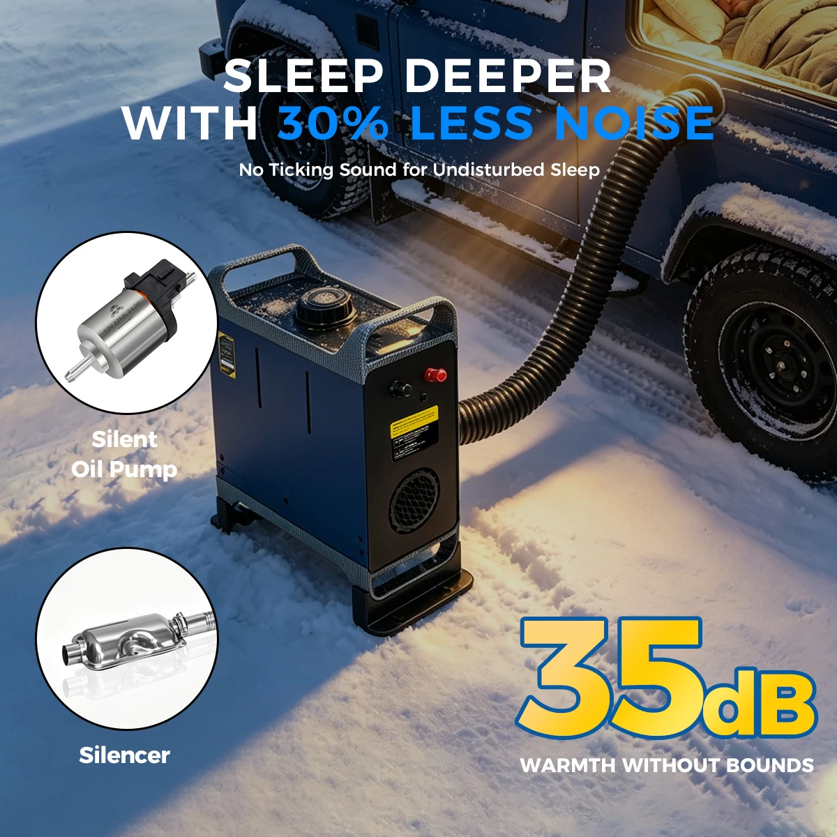 TR B2 8KW Diesel Air Heater 12V/24V 110-240V Dual Power Portable with Handle Fast Heat Silent Parking Heater APP for Camping RV