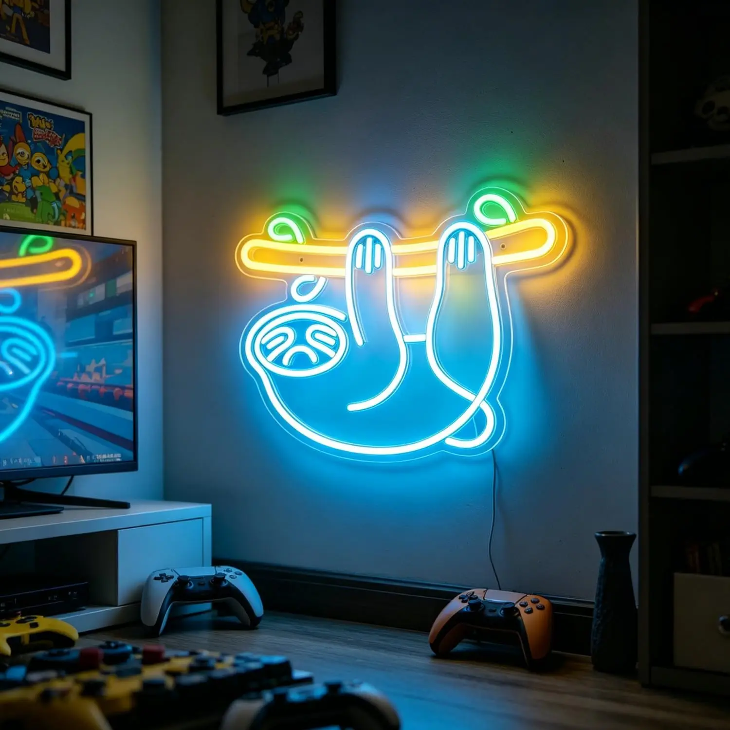 Sloth Neon Sign Dimmable Led Animal Sign for Wall Decor USB Powered Bright Neon Animal Signs for Home, Garden, Bars, Restaurants, Hotels, Stores, Clubs 15.35”x10.43”