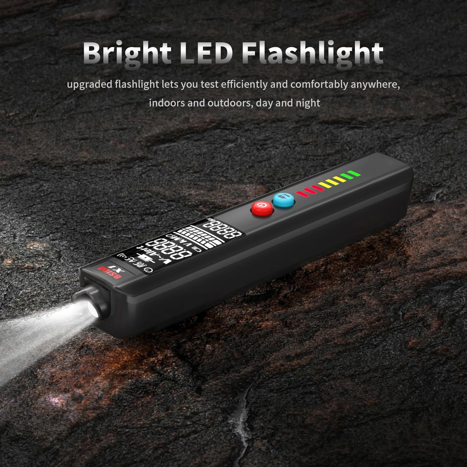 BSIDE X1 Voltage Detector LCD 3-Line Display NCV Adjustable Sensitivity Dual Range AC Voltage Sensor Voltage Tester