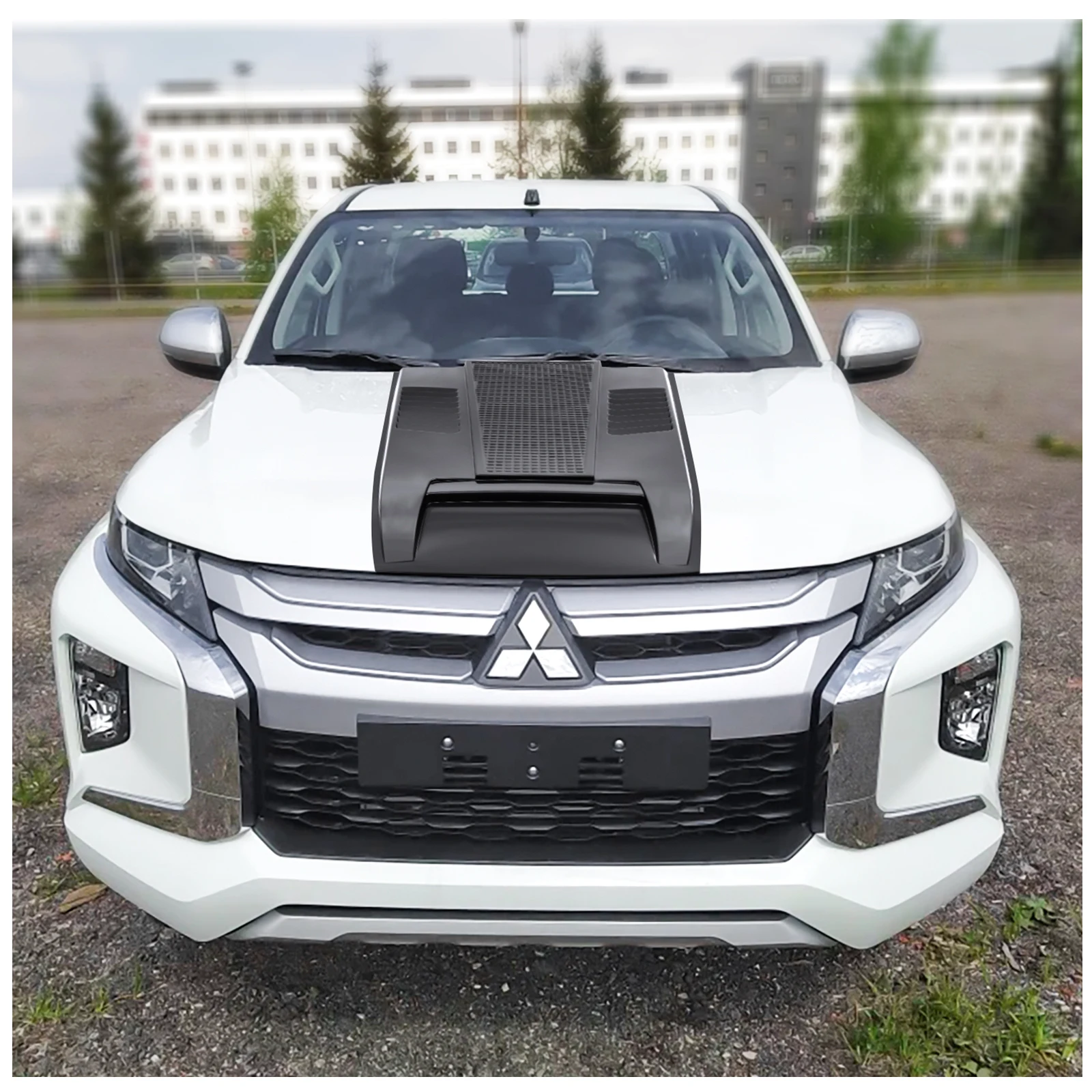 Bonnet Hood Scoop Cover For Mitsubishi L200 Triton MR 2019-2023 Matte Black PickUp Truck Car Accessories Front Engine Hood Trims