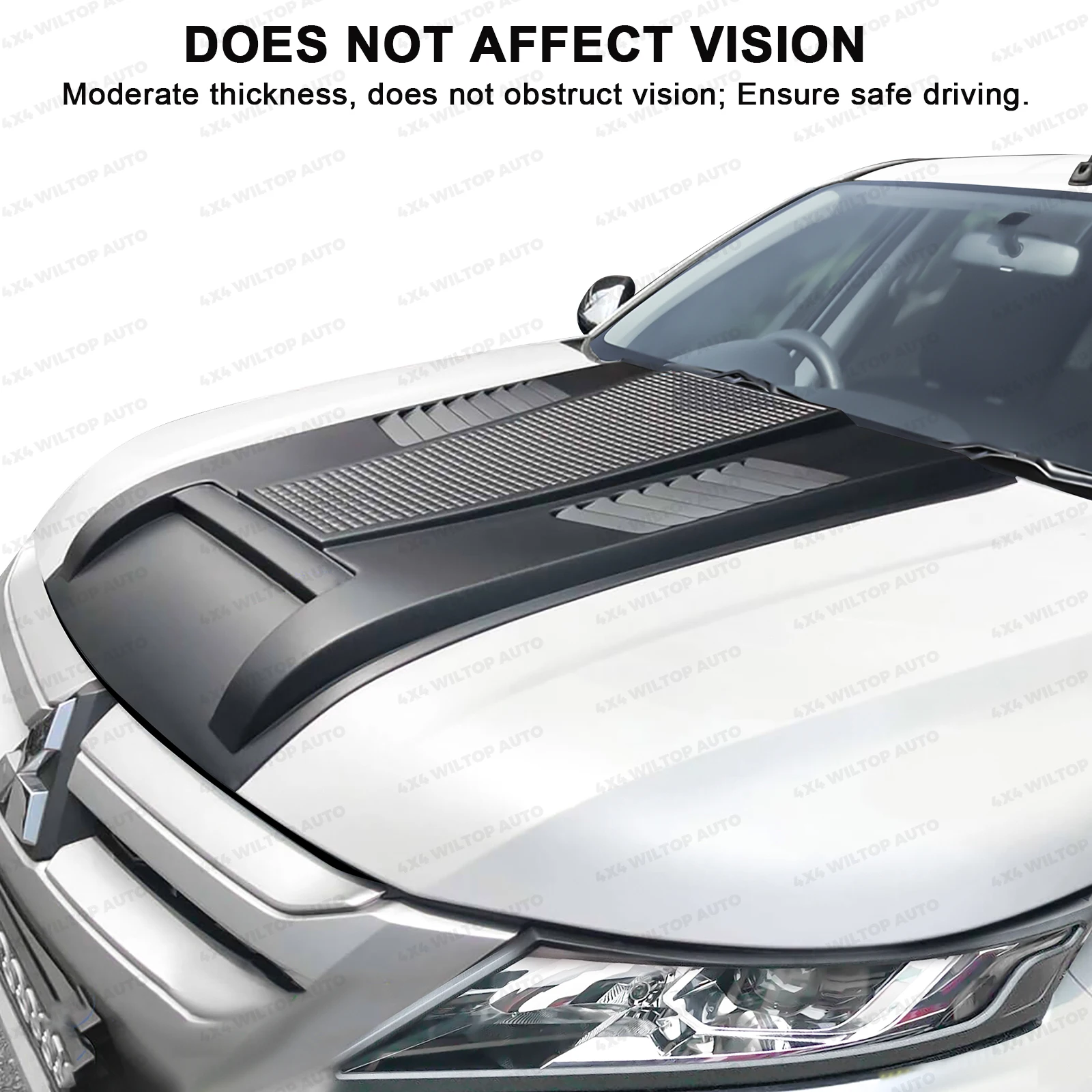 Bonnet Hood Scoop Cover For Mitsubishi L200 Triton MR 2019-2023 Matte Black PickUp Truck Car Accessories Front Engine Hood Trims