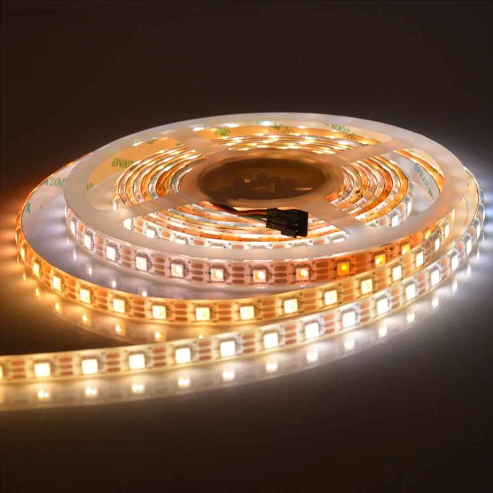 SK6812 WWA (warm white+cool white+amber color)LED Pixel Strip,30/60/144 leds/pixles/m;IP30/IP65/IP67 DC5V 5m