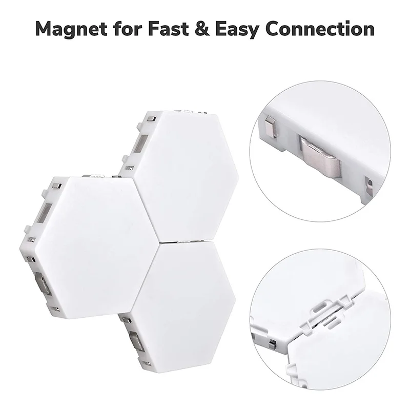 Quantum Lamp LED Panel Light Magnetic Hexagons Modular Touch Sensitive Sensor Creative LED Wall Panel Lights for DIY Decoration