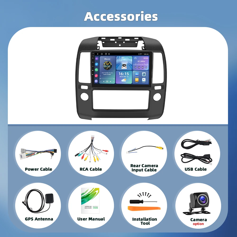 Podofo Android Car Radio For Nissan NAVARA 2006-2012 Carplay Android Auto Multimedia Player GPS Navigation RDS Head Unit