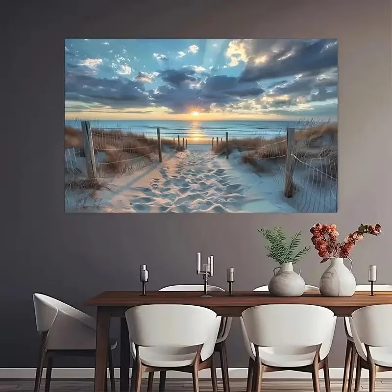 2D plane 1 piece, modern fashion popular theme, including characters, flowers, landscape wooden frame cloth painting