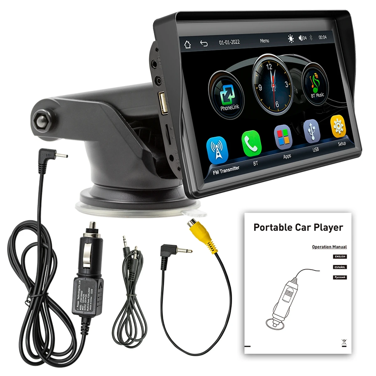 7''Car MP5 Bluetooth 5.0 GPS Navigation Mirrorlink WiFi with Carplay Android Auto Portable Stereo Radio for Automobile