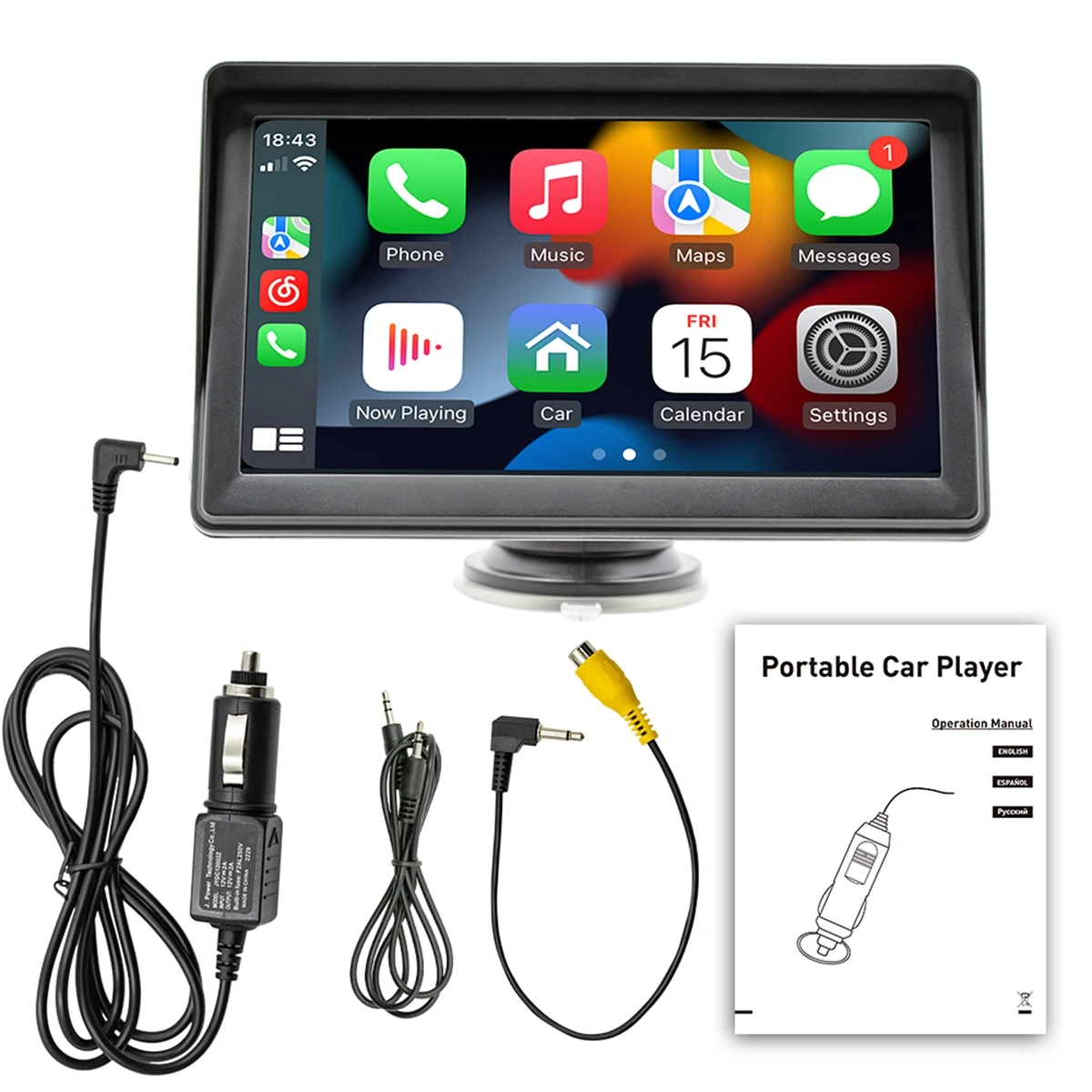 7''Car MP5 Bluetooth 5.0 GPS Navigation Mirrorlink WiFi with Carplay Android Auto Portable Stereo Radio for Automobile