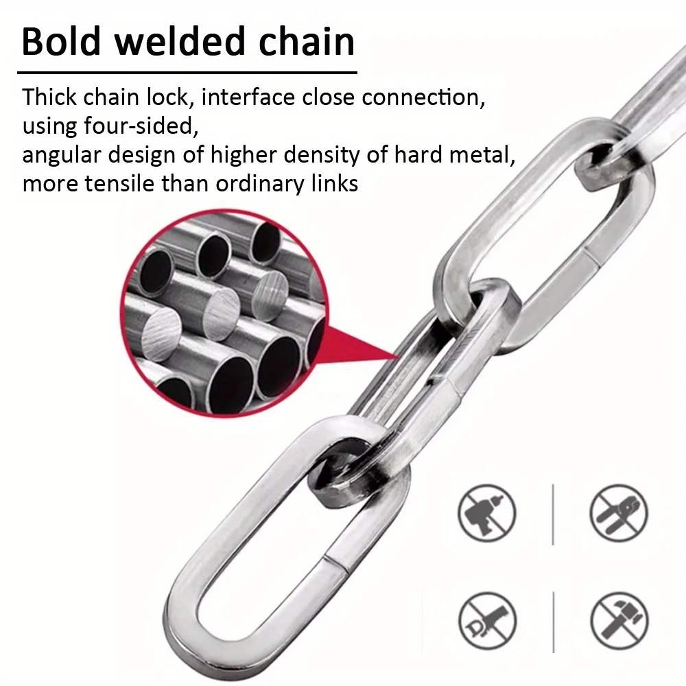1.8m Bike Chain Lock Home Garden Bicycle Heavy Duty Security Padlock Motorbike