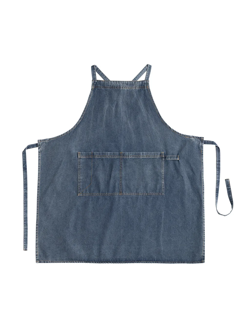 Denim Apron Cotton Korean Canvas Antifouling Home Cleaning Kitchen Cooking Work Clothes Barber Apron Leisure Gardening Baking
