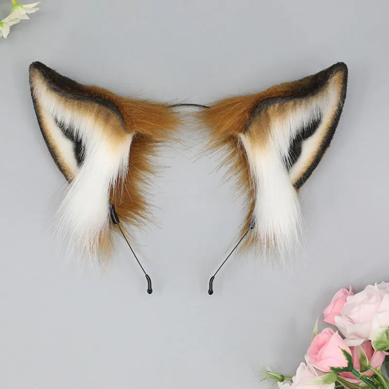 Women Animal Wolf Ears Party Club Headdress Plush Hairband Furry Lolita Headband Anime Halloween Christmas Cosplay Accessories