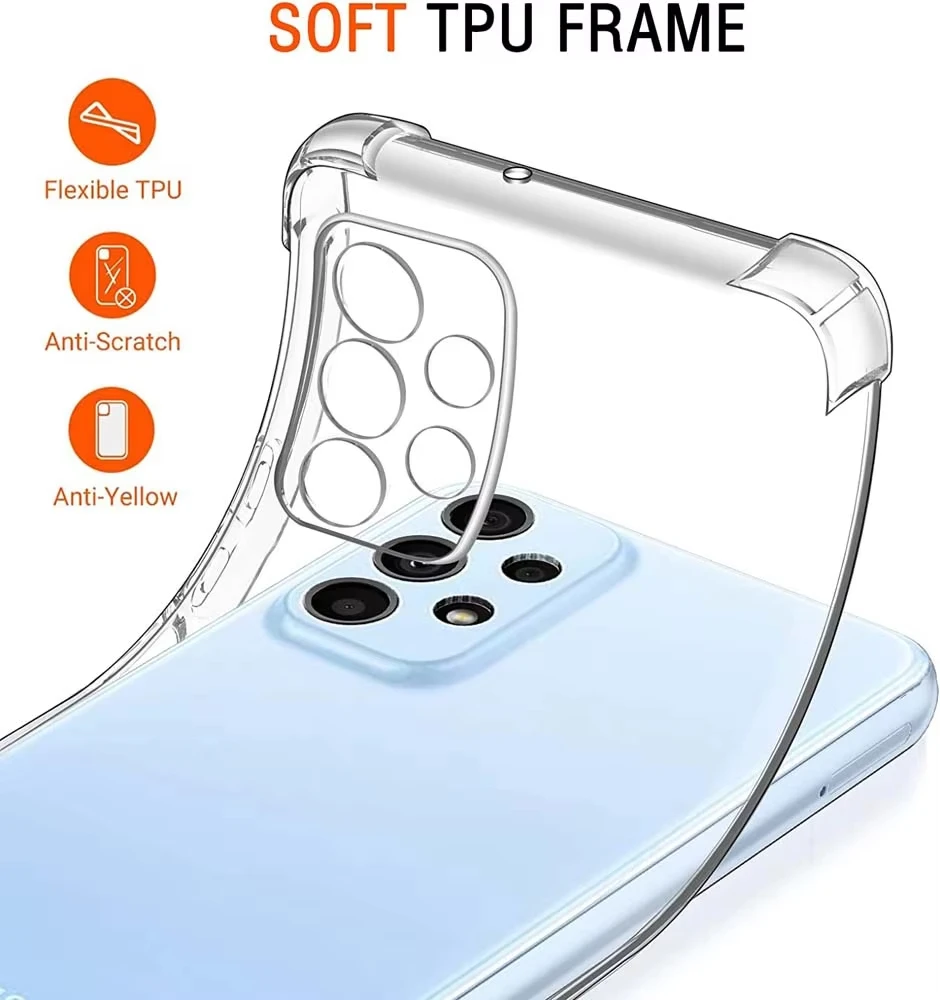 Shockproof Clear Case For Samsung Galaxy S25 Ultra S24 S23 FE S22 A56 5G A36 A26 A16 A55 A54 A35 A25 A15 A34 A33 A53 A13 Cover