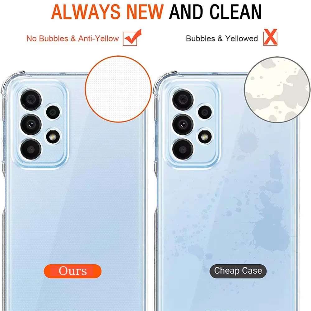 Shockproof Clear Case For Samsung Galaxy S25 Ultra S24 S23 FE S22 A56 5G A36 A26 A16 A55 A54 A35 A25 A15 A34 A33 A53 A13 Cover