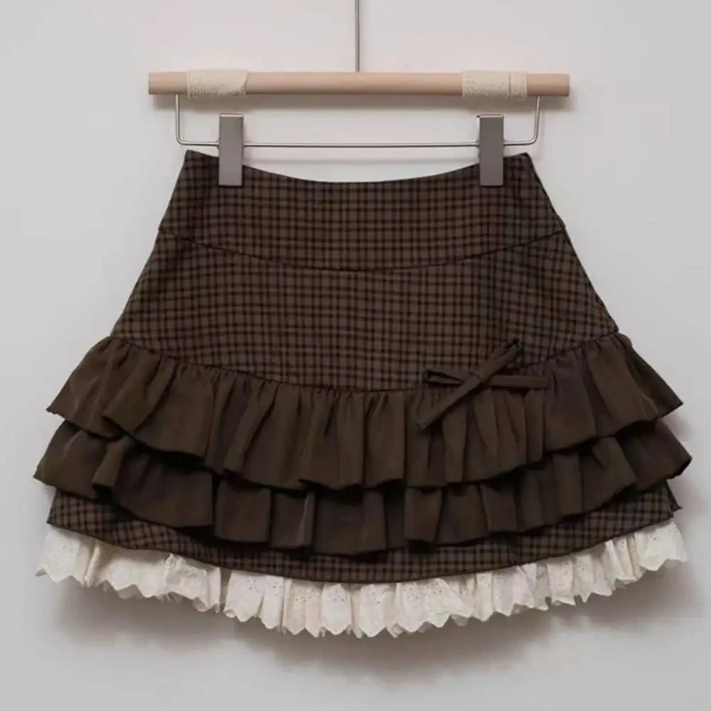 Women's Blue Black Riveted Belt Denim Skirt Y2K Harajuku High Street Fashion 90s Sexy A-line Mini Skirt Summer Clothing 2026 New